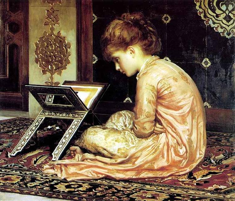 Frederick Leighton Study at a read desk Spain oil painting art